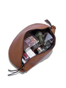 Fashionable And Simple Soft Leather Crossbody Shoulder Bag - Brown - View 6