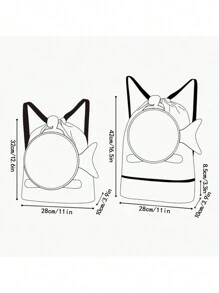 1入男女童游泳袋，可愛的卡通背包，便攜式雙層乾濕分離防水收納袋