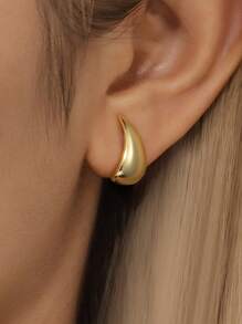 1 paar 925 Sterling Zilver Chunky Waterdrop Oorringen 18K verguld Licht Traan Oorbellen Juwelen Voor vrouwen Dagelijkse slijtage Bruiloft Valentijnsdag