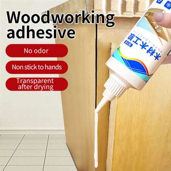 กาวติดงานไม้ความแข็งแรงสูง 1 ชิ้น น้ำยางสีขาว สำหรับติดไม้ เหมาะสำหรับวงกบประตู พื้น เก้าอี้ไม้ โต๊ะ บอร์ด ไม้ มะฮอกกานี การซ่อมแซมเฟอร์นิเจอร์ไม้เนื้อแข็งและพันธะ ทนทาน