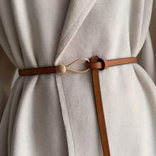 Elegant 1pc Camel-Colored Simple Decorative Belt For Women, Suitable For Matching Coat, Skirt, Shirt And Sweater, Ins Style Knotted Waist Decoration For Women