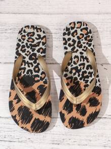 Women's Tropical Print Fashionable Casual Lightweight Comfortable Open-Toe Flip-Flop Sandals For Beach Vacation, Spring/Summer