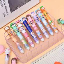 3pcs Blind Box Random Model Ten Colour Ballpoint Pens Cartoon Push-Up Multi Colour Pens, Student Writing Instruments, Ten Colour Push-Up Ballpoint Pens Back To School Season - 3pcs/blind Box Random Items - View 8