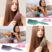 捲髮定義刷，2024年最佳捲髮定義造型刷，捲髮刷，通風髮刷，為女性定型和定義捲髮 - 彩色 - 查看 5