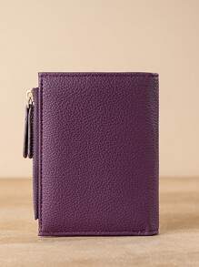 New Short Splicing Wallet Creative Multi-Colored Coin With Zipper Multiple Cards Stylish And Simple Color Blocking Women's Wallet For Women Wallet Purse Wallet Small Wallet - Purple - View 5