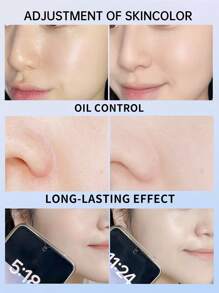 Polvo facial mate de control de aceite en 3 colores, polvo compacto duradero de fijación perfecta para el rostro con aplicación incluida