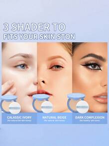 Polvo facial mate de control de aceite en 3 colores, polvo compacto duradero de fijación perfecta para el rostro con aplicación incluida