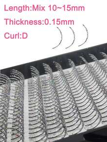 VETERAN TECH 240pcs Sliver Glitter Lashes Super Shiny Colour False Eyelash Extensions Cosplay Sparkle Individual Lashes For Makeup - D - View 4