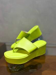 Women Platforms & Wedge Sandals - Lime Green - View 2