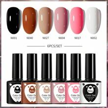 XEIJAYI XEIJAYI 6Pcs 7.3Ml Nail Gel Polish Set UV LED Soak Off Gel Polish: Get Creative With Colorful Mousse Gel Nail Polish For Home Salon Nail Art DIY For