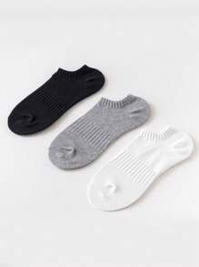 30 Pairs Of Black, White And Grey Ankle Socks, Moisture-Wicking, Soft, Simple And Versatile Design, Suitable For Summer