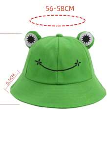 1pc Women's Cute Green Sun Protection Bucket Hat, Perfect For Spring And Summer Outings And Travel - Green - View 3
