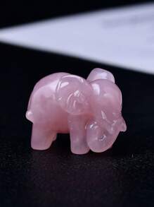 Exquisite Natural Crystal Carved Elephant, Unique Design, Healing Crystal, Gemstone With Contained Energy, Energy Healing Meditation Stone, Perfect For Home Decor And Gift, Portable, Also Ideal For Holiday Gifts, From CUPIDCRYSTAL Brand. - Crystal (3.5cm/1.38in) - View 14