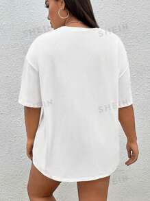 Plus Size T-Shirts - trắng - Xem 2