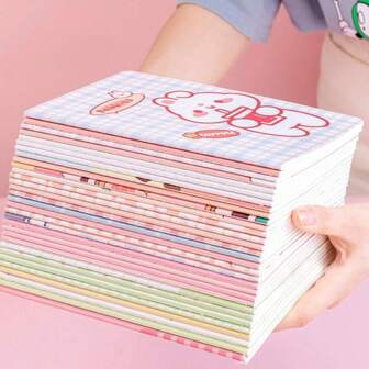 4 件套兔子设计 A5 笔记本，创意卡通学生学习文具笔记本，学校用品，返校