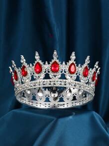 Vintage Tiaras And Crowns Women Diadem Pageant Hair Ornament Colorful Round Decor Royal - Multicolor - View 8