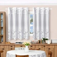 Kitchen Window Curtains - 白色 - 查看 2