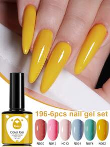 XEIJAYI XEIJAYI 6Pcs 7.3Ml Nail Gel Polish Set UV LED Soak Off Gel Polish: Get Creative With Colorful Mousse Gel Nail Polish For Home Salon Nail Art DIY For