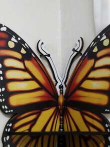 رف فراشة لعرض الكريستال وعرض الصخور الخشبية، رف عرض جداري معلق للكريستال وحامل عائم للكريستال بشكل فراشة، رف تخزين بشكل فراشة لديكور غرفة النوم - لون برتقالي - مشاهدة 5