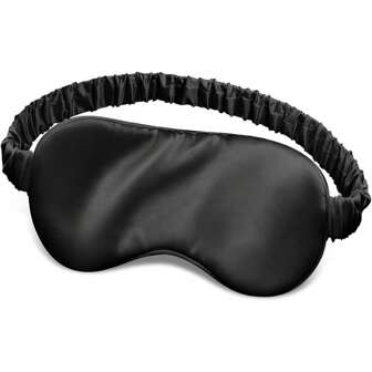 1pc/2pcs Silk Sleep Eye Mask, Double-Layered Silk Filled With Elastic Band, Suitable For Overnight Sleep, Travel And Nap, Soft Eye Mask - Black/Pink