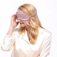 1 pieza/2 piezas Máscara de seda para dormir, de doble capa rellena de seda con banda elástica, apta para dormir de noche, viajar y siestas, máscara de ojos suave - Negro/Rosa