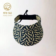 Pets Tale Summer Dog Straw Visor - Breathable And Comfortable Sun Hat With Adjustable Strap - Blue - View 9