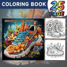 1pc 25 Pages Shoes And Princess Dress Series Coloring Design Theme Coloring Books, Hand Painted, Adult Soothing Stress Coloring Books For Thanksgiving Day Birthday Party School Starts, Holiday Gift(7.87x7.87inch)