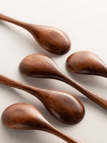 2pcs Simple Nanmu Wood Spoon Set,Kitchen,Christmas Gift,School Supplies