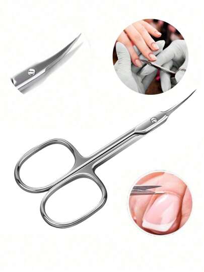 1pc Ultra Fine Nail And Toenail Trimming Cuticle Scissors, Precision Tip Care Set, Russian Style Beauty Scissors Elbow Front Cuticle Scissors Essential Manicure Tools, Eyebrow Trimming Scissors Stainless Steel Cuticle Scissors Small Scissors For Eyebrows, Eyelashes, Nail Trimming And Dry Skin, Professional Tools Men Women Nail Care,Two Versions Will Be Shipped Randomly.