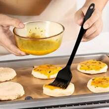 6pcs Silicone Kitchen Utensil Set, Baking Tools, Large Spatula, Small Spatula, Large Scraper, Small Scraper, Oil Brush, Scraper, Baking Tools, Cake Cream Scraper, Kitchen Tool Set - Black - View 5