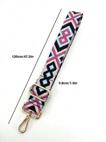 1 Adjustable And Detachable  Nylon Shoulder Strap Wallet Chain With Colorful Handbag And Jacquard Shoulder Strap Bag Accessories DIY - Multicolor - View 2