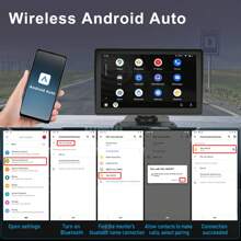 Portable Wireless Carplay Dash Mount, 7 Inch Protable Android Auto Car Screen, Car GPS Navigation System With Mirror Link/Bluetooth/FM Transmitter//Siri/USB - Black - View 5