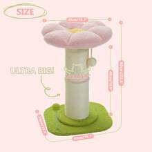 PAWZ Road Poteau à gratter pour fleurs d'intérieur, diamètre 13cm, poteau à gratter avec barre à Double base H 60cm