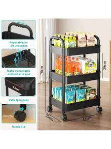 Storage Island & Carts - Black - View 1