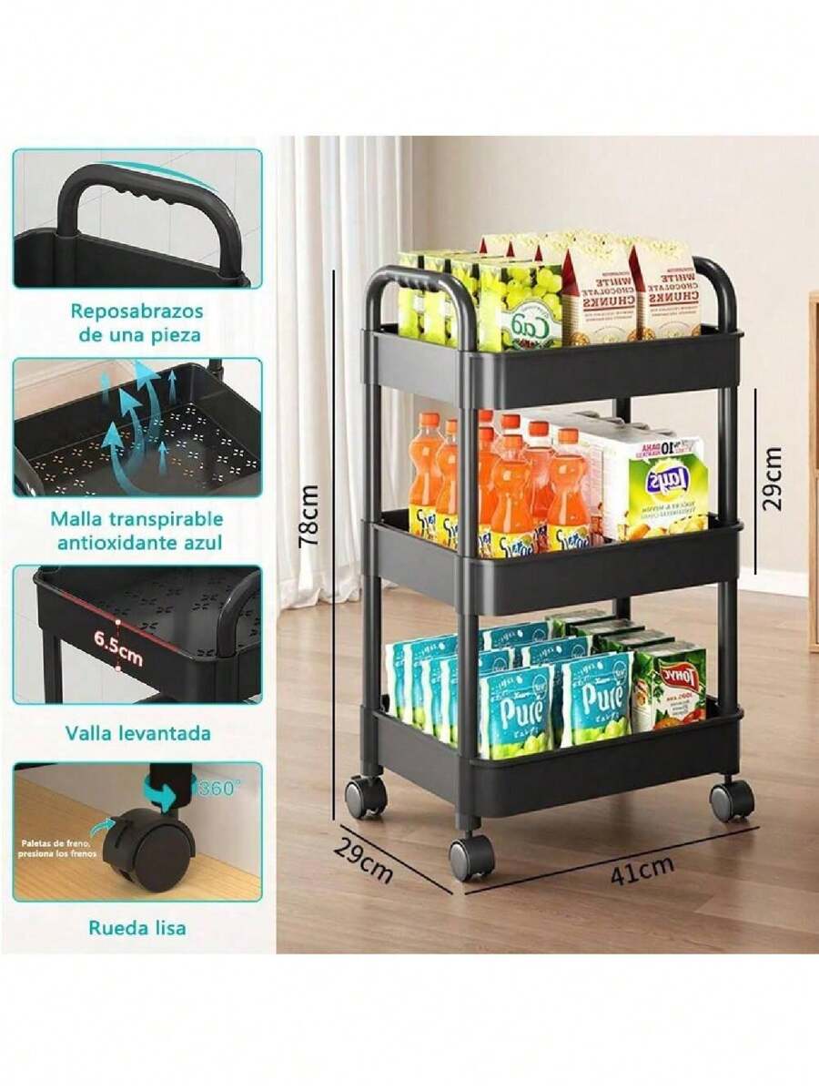 Storage Island & Carts - Black - View 1