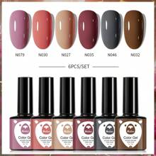 XEIJAYI XEIJAYI 6Pcs 7.3Ml Nail Gel Polish Set UV LED Soak Off Gel Polish: Get Creative With Colorful Mousse Gel Nail Polish For Home Salon Nail Art DIY For