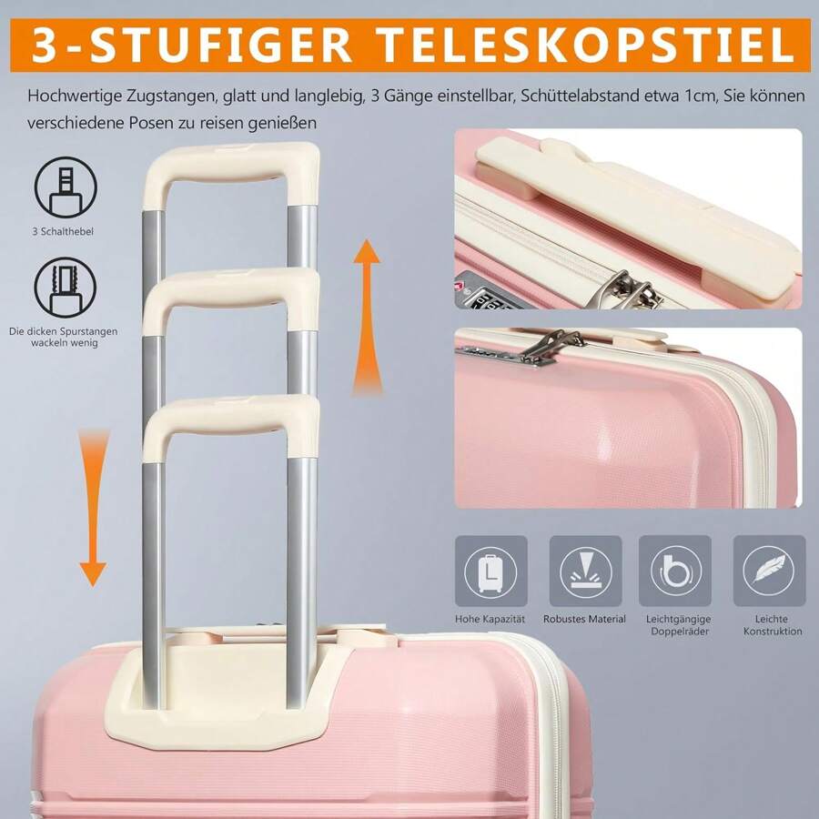 Joyway Suitcase Set 5Piece Hard Shell With 4 Wheels And TSA Lock The