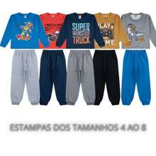 6 PIECE KIT CHILDREN'S SWEATSHIRT BOYS Winter Hooded/Baby Cap - 3 Coats + 3 Trousers - Sizes 1 To 8 - 彩色 - 查看 3