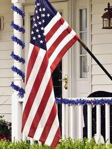 10pcs Independence Day Red White Blue Garland 4th Of July Independence Day For Tree Stairs Mantle Hanging Oranment Patriotic Tinsel Garland Hanging Streamers Decorations Outdoor Indoor Party Supplies Celebration Holiday Decorations - Blue - View 8