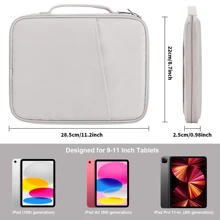 平板电脑保护套/iPad 便携包，兼容 iPad、Kindle，兼容三星 Galaxy 和 Android 平板电脑，防水，带手柄和前袋（浅灰色） - 淺灰色 - 查看 7