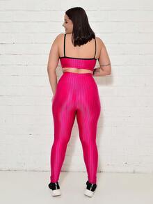 Women Sports Sets - 玫紅色 - 查看 4