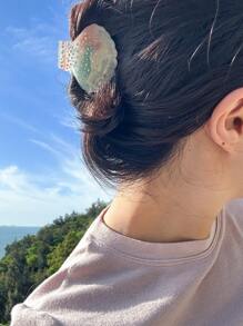 OUSEON 时尚精致的贝壳发夹，在阳光下会变色，镶嵌优质水钻，散发出独特的设计和百搭的优雅气质 - 是时尚达人的完美选择 时尚发饰 美容爪夹 波西米亚风发夹 - 彩色 - 查看 7