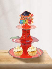 Đế bánh cupcake giấy sinh nhật hình quả táo đỏ dùng một lần 3 tầng, Đế trưng bày đồ tráng miệng thủ công bằng giấy tự làm, Đồ dùng tiệc cưới, Khay giấy cupcake tái sử dụng, Đế trưng bày thực phẩm cho bánh quy, bánh ngọt - Đỏ - Xem 5