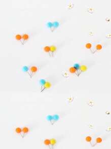 40 Pcs Office Thumbtacks With Round Head Kawaii Design Round Tack For Cork Board Push Pin For Sheets And Paper Notes - 彩色 - 查看 6