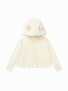 Balabala Girls' Jacket, Children's Spring/Summer Hooded Sun Protection Outerwear - White - View 4