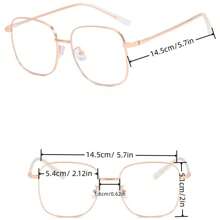 1pc Large Square Non-Prescription Glasses Frame, Latest Design, Suitable For Parties & Casual Outings, Korean Style Face Slimming Minimalist Frame Glasses Accessories For Women
