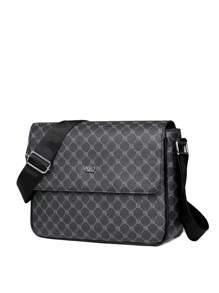 Simple Basic Crossbody Bag Fashion Business Commuter Travel Portable Shoulder Bag Sling Bag Youth Student Satchel Bag Crossbody Bag Graduation Gifts Multi-Functional Bag Students Fall Messenger Bag Stylish Printed Vintage Print Black Bag Stickers Winter Back To School Valentine Gifts Vintage Gift Bag Pack Cross Body Bag Spring Vintage Bags School Supplies - Black - View 5