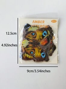 1包/40張復古蝴蝶PET貼紙，DIY拼貼材料 - 彩色 - 查看 2