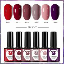 XEIJAYI XEIJAYI 6Pcs 7.3Ml Nail Gel Polish Set UV LED Soak Off Gel Polish: Get Creative With Colorful Mousse Gel Nail Polish For Home Salon Nail Art DIY For