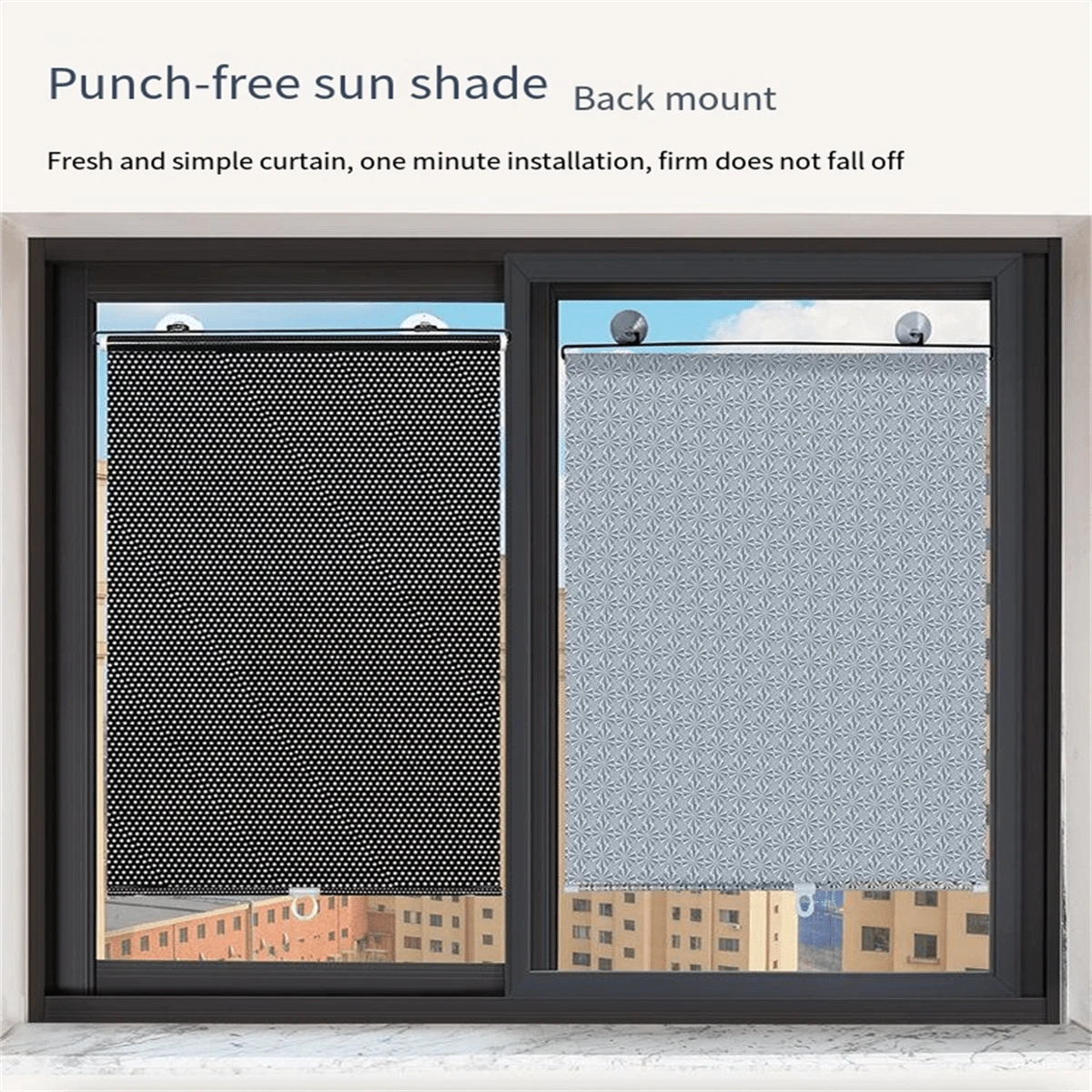 Creative Punch-Free Retractable Sunshade With Suction Cups For Office Window And Car Sunshade Gifts Birthday Graduation - Multicolor - View 1